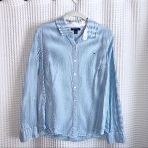Tommy Hilfiger Blue and White striped button down
